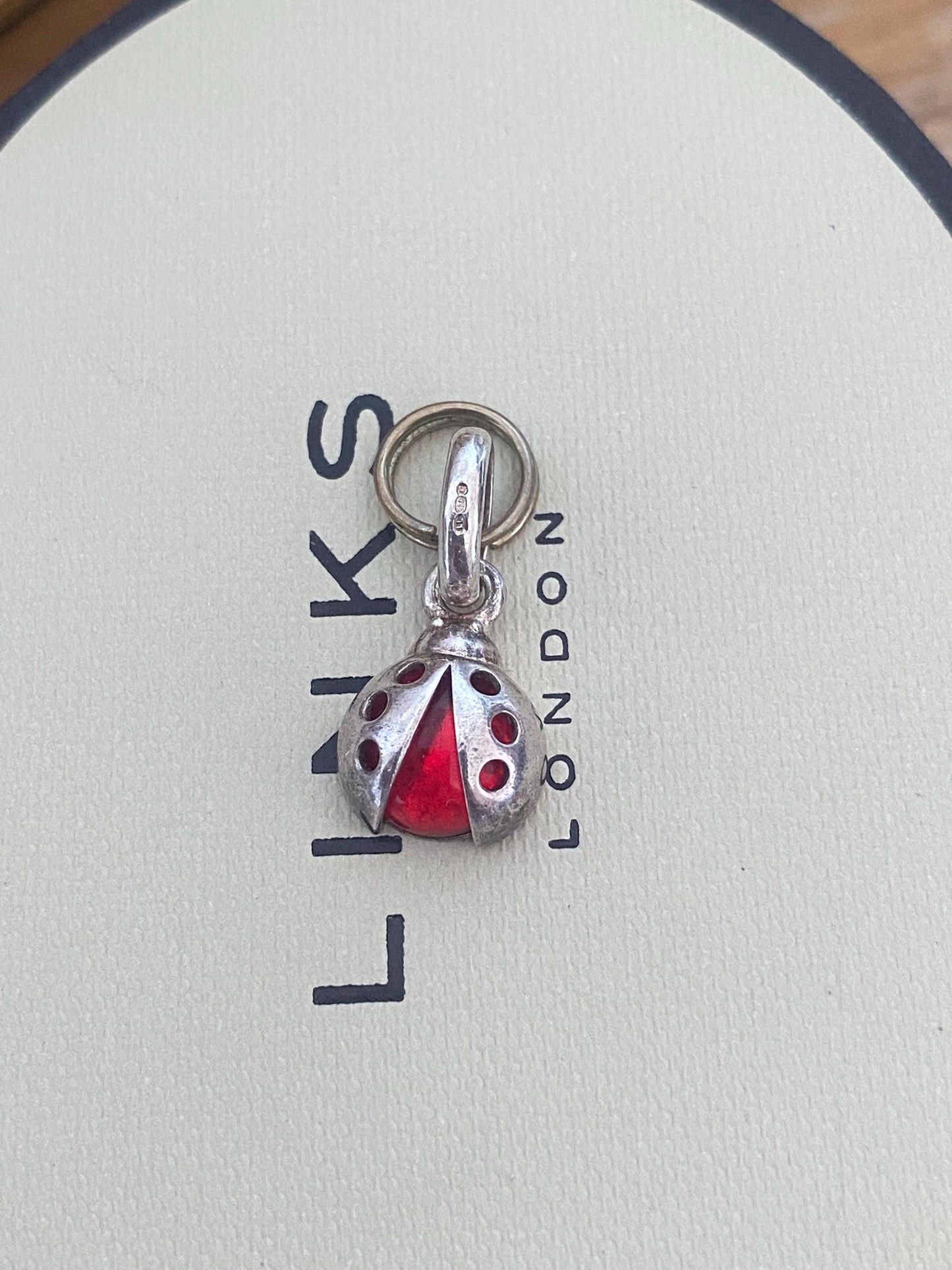 Gorgeous Links of London Lucky Ladybird Charm, Sterling Silver and Glass, genuine