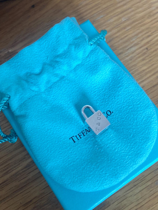 Very rare Tiffany & Co 1837 sterling silver cube padlock charm, Assay hallmarked, Genuine