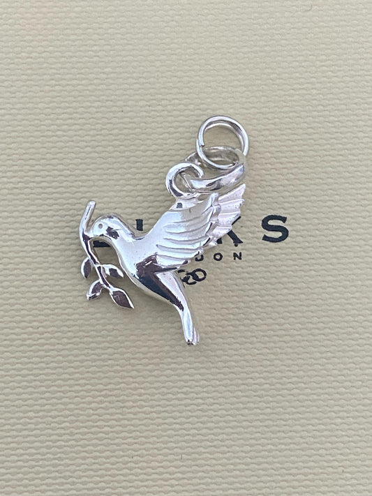Gorgeous genuine Links of London Dove of peace charm, sterling silver and assay hallmarked, rare charm