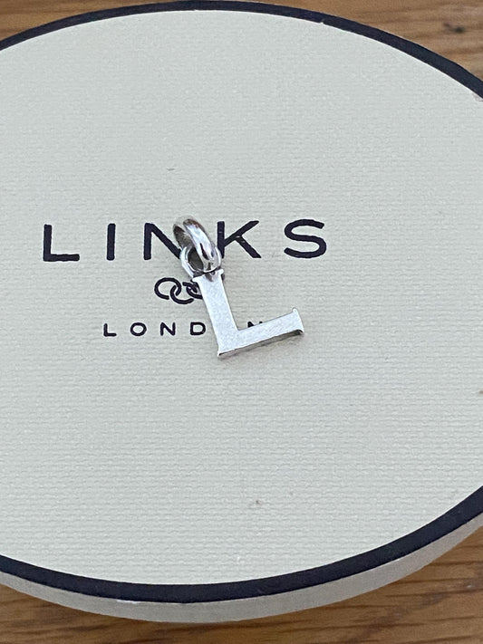 Genuine Links of London sterling silver letter ‘L’ charm
