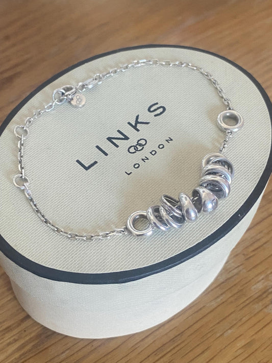 Lovely Links of London vintage rare sweetie bracelet, sterling silver, medium