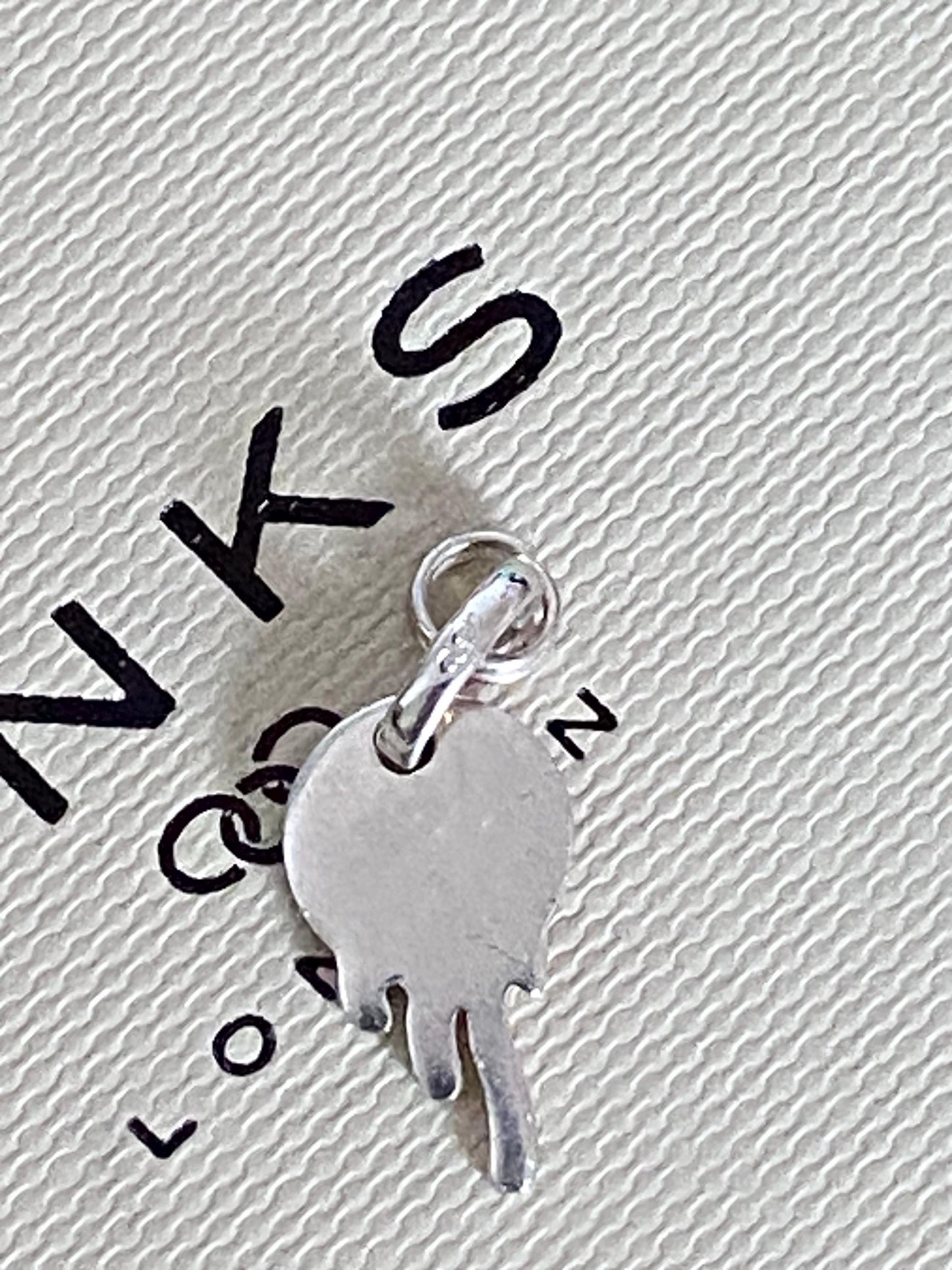 Genuine Very rare Links Of London Sterling Silver and pink enamel melting ghost mini Charm, Vintage, Assay hallmarked