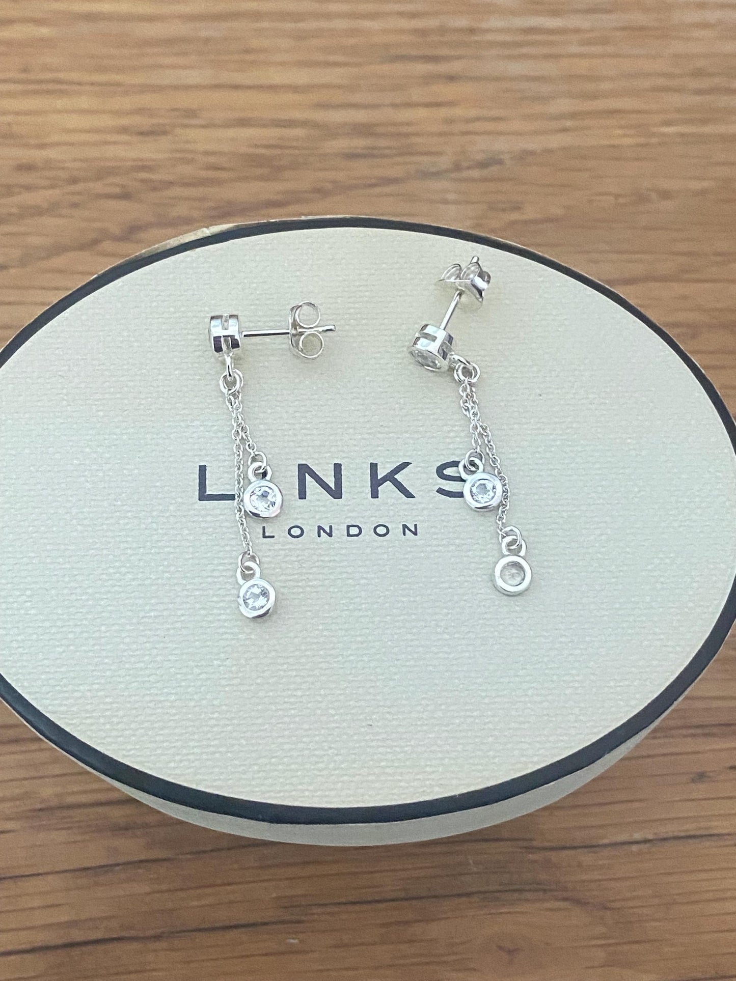 New Links Of London Genuine topaz drop Earrings, sterling silver