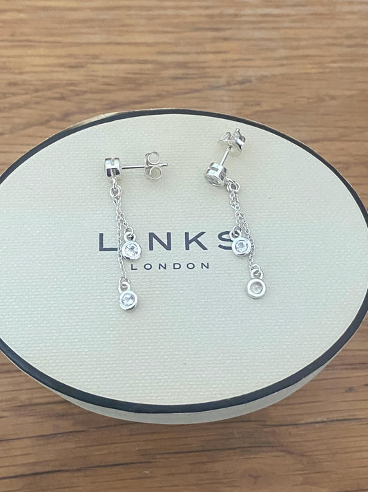 New Links Of London Genuine topaz drop Earrings, sterling silver