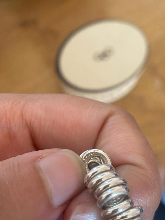 Lovely Links of London vintage rare sweetie bracelet with heart charm, sterling silver, size medium