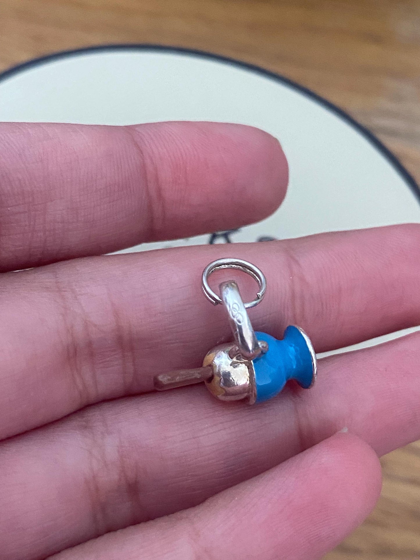 Extremely Rare Links of London Dippy Egg Charm, Sterling Silver, Enamel, Stamped, Hallmarked, PRISTINE CONDITION