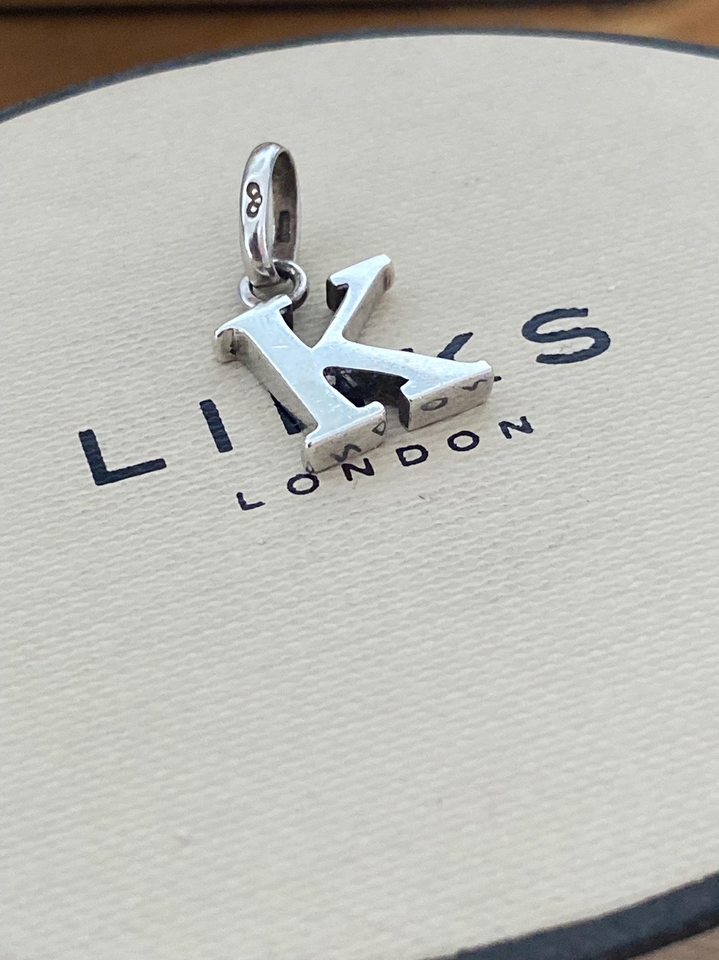 Genuine Links of London sterling silver letter ‘K’ charm