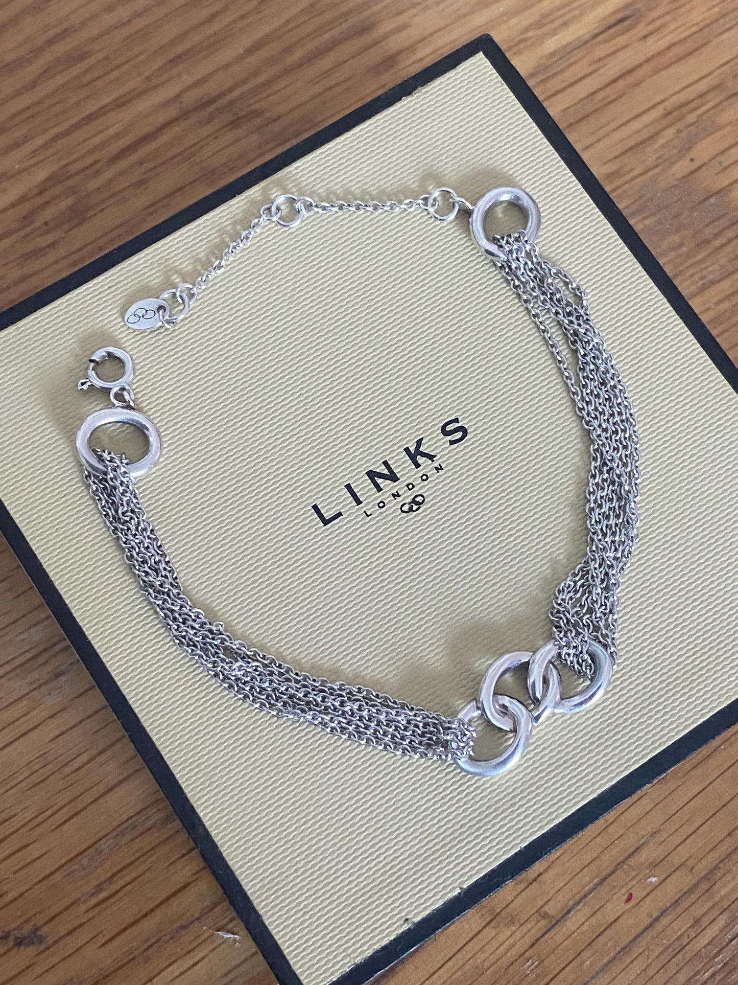 Genuine rare LINKS OF LONDON Signature Multi Chain Bracelet, sterling silver, with box