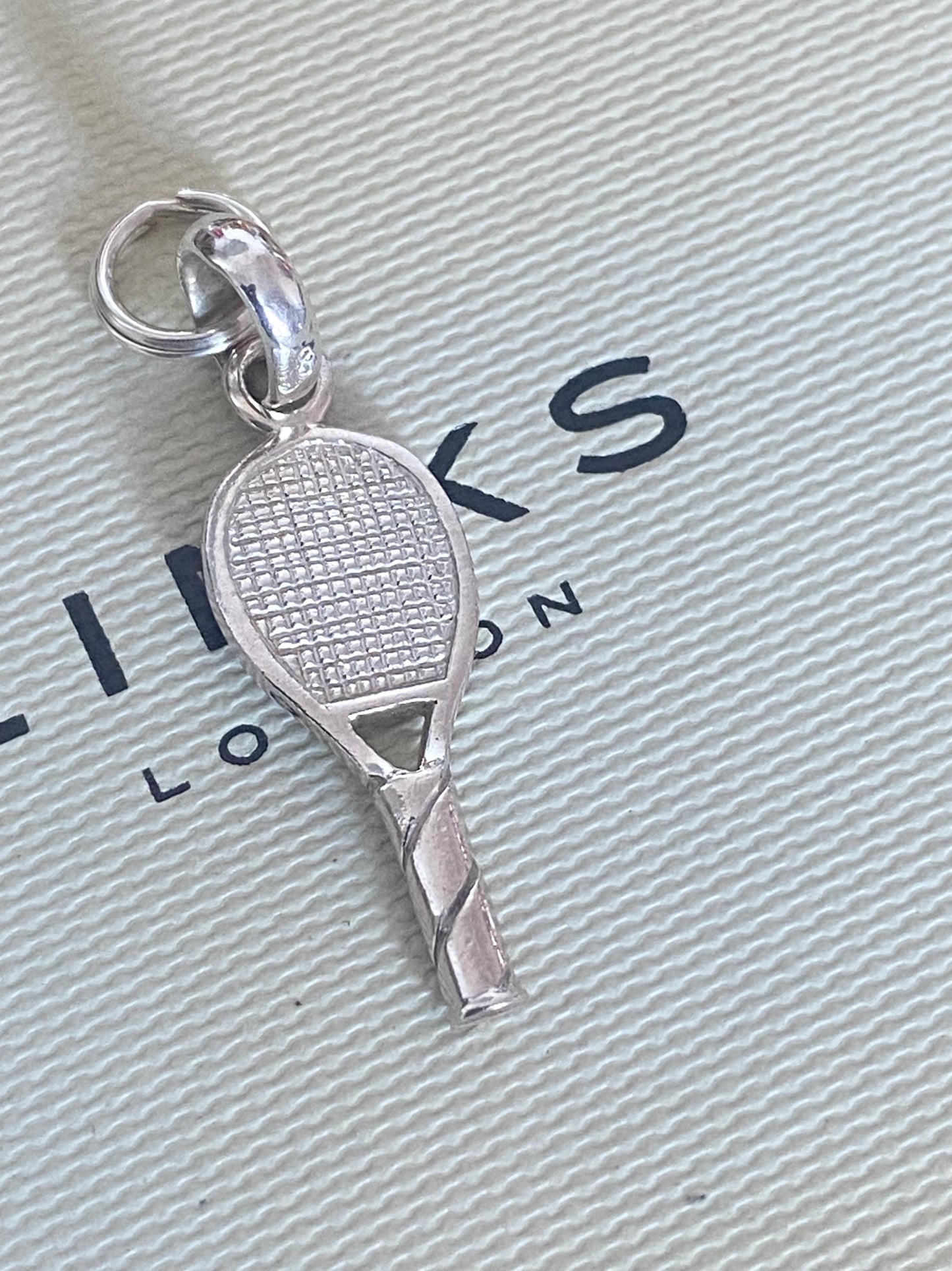 Genuine Links of London Wimbledon Tennis Racket Charm, sterling silver