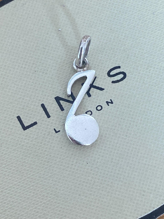 Gorgeous Links of London music note quaver Charm, Sterling Silver, Hallmarked, Fantastic Condition, Genuine