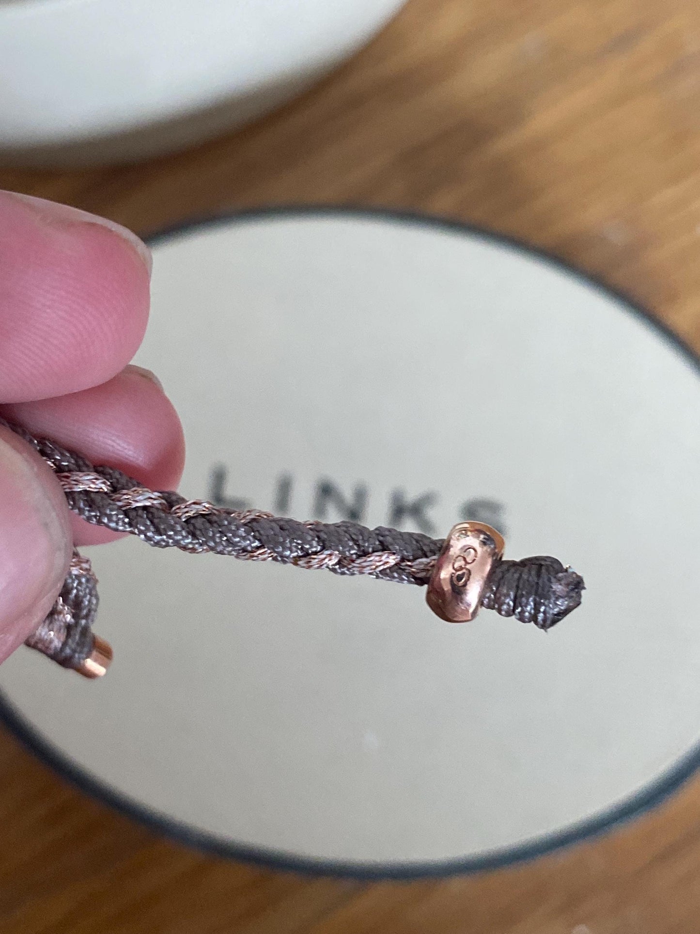 Rare Links of London Friendship Bracelet in Rose gold, Taupe and copper, Sterling Silver, Assay Hallmarked