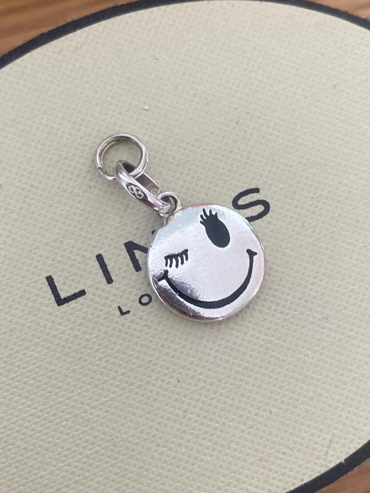 Fabulous Links of London smiley face Charm, Sterling Silver, Stamped, Hallmarked, Lovely Condition, Genuine