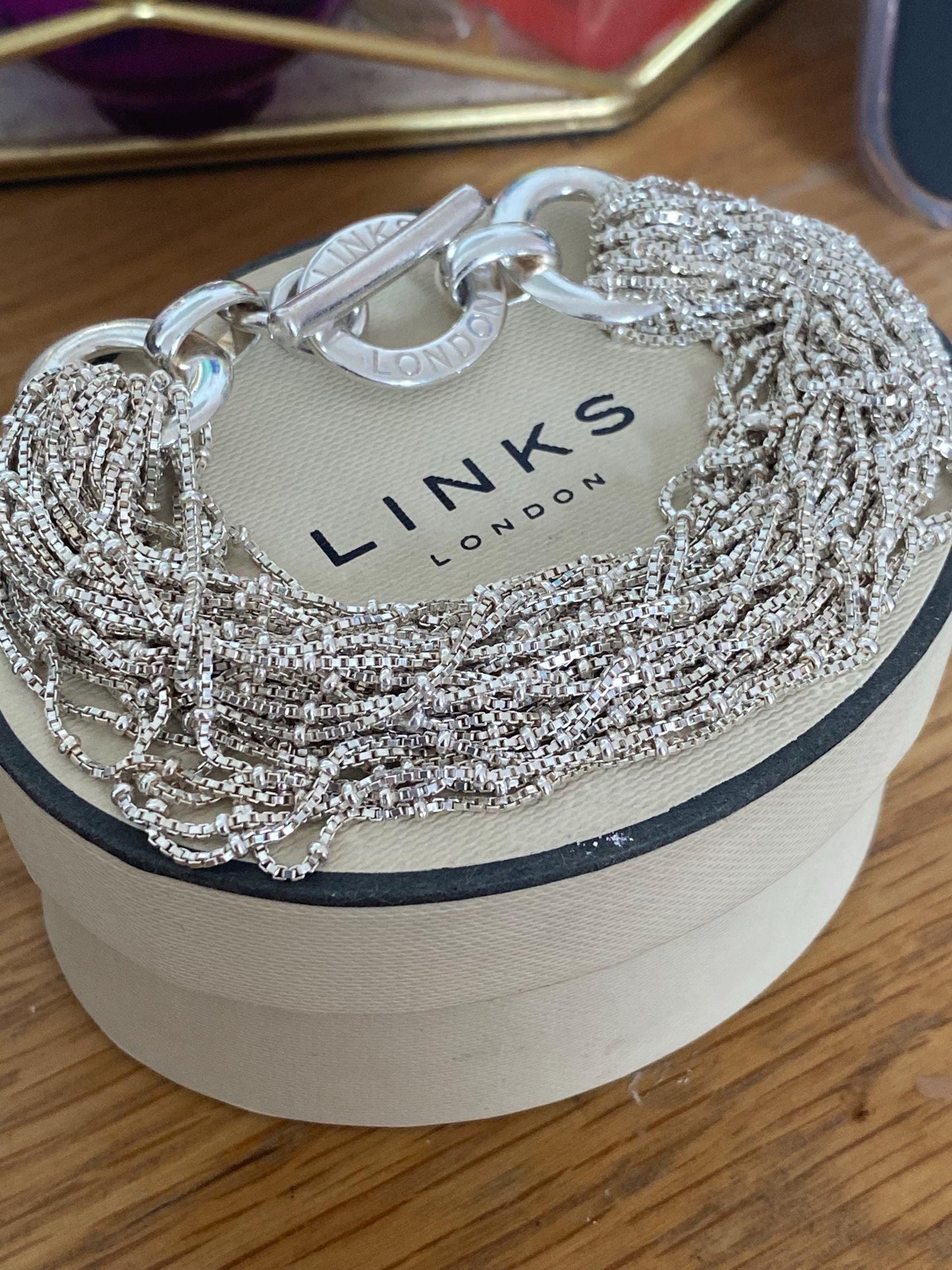 Gorgeous very rare Links Of London Sterling Silver Raindance Multi Chain Toggle Bracelet, Vintage, Genuine