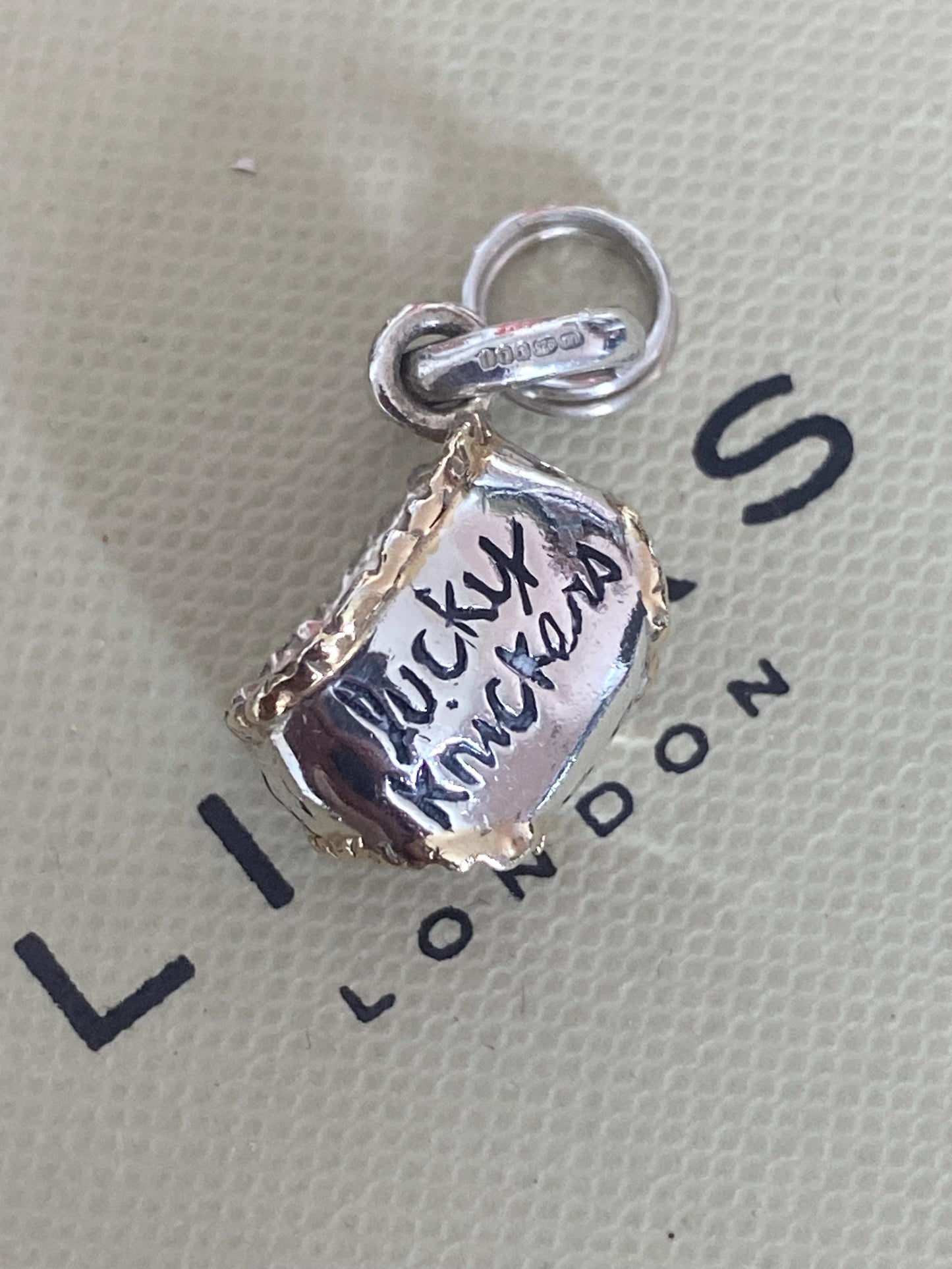 Links of London 'Lucky Knickers' Charm, Sterling Silver, 18k Gold Vermeil Detail, genuine