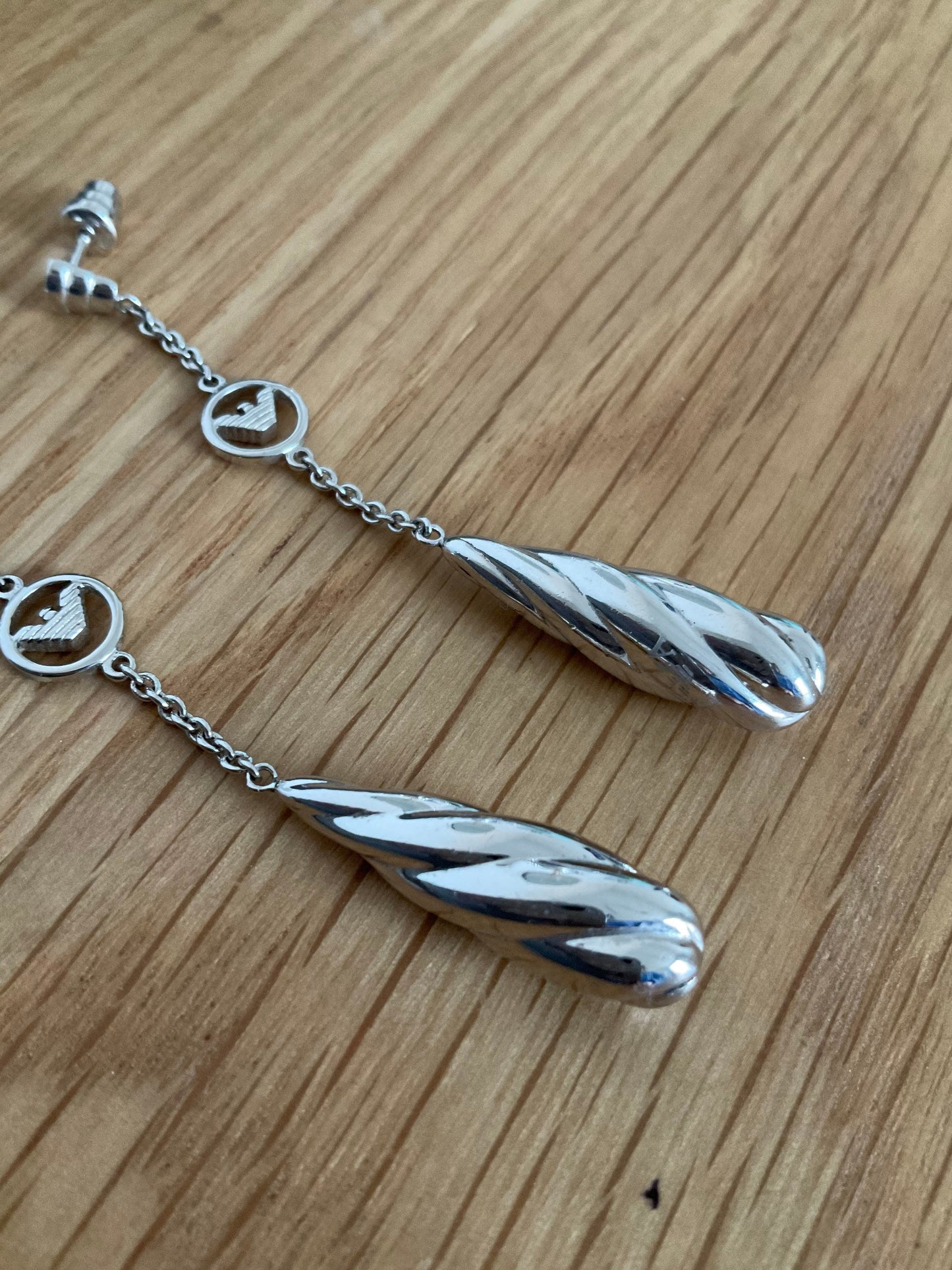 Stunning Emporio Armani sterling silver teardrop earrings