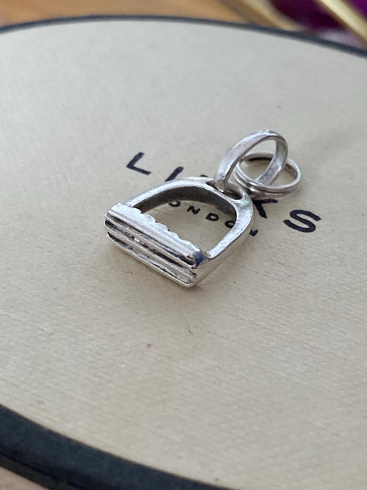 Beautiful genuine hallmarked Links of London sterling silver riding stirrup charm, vintage