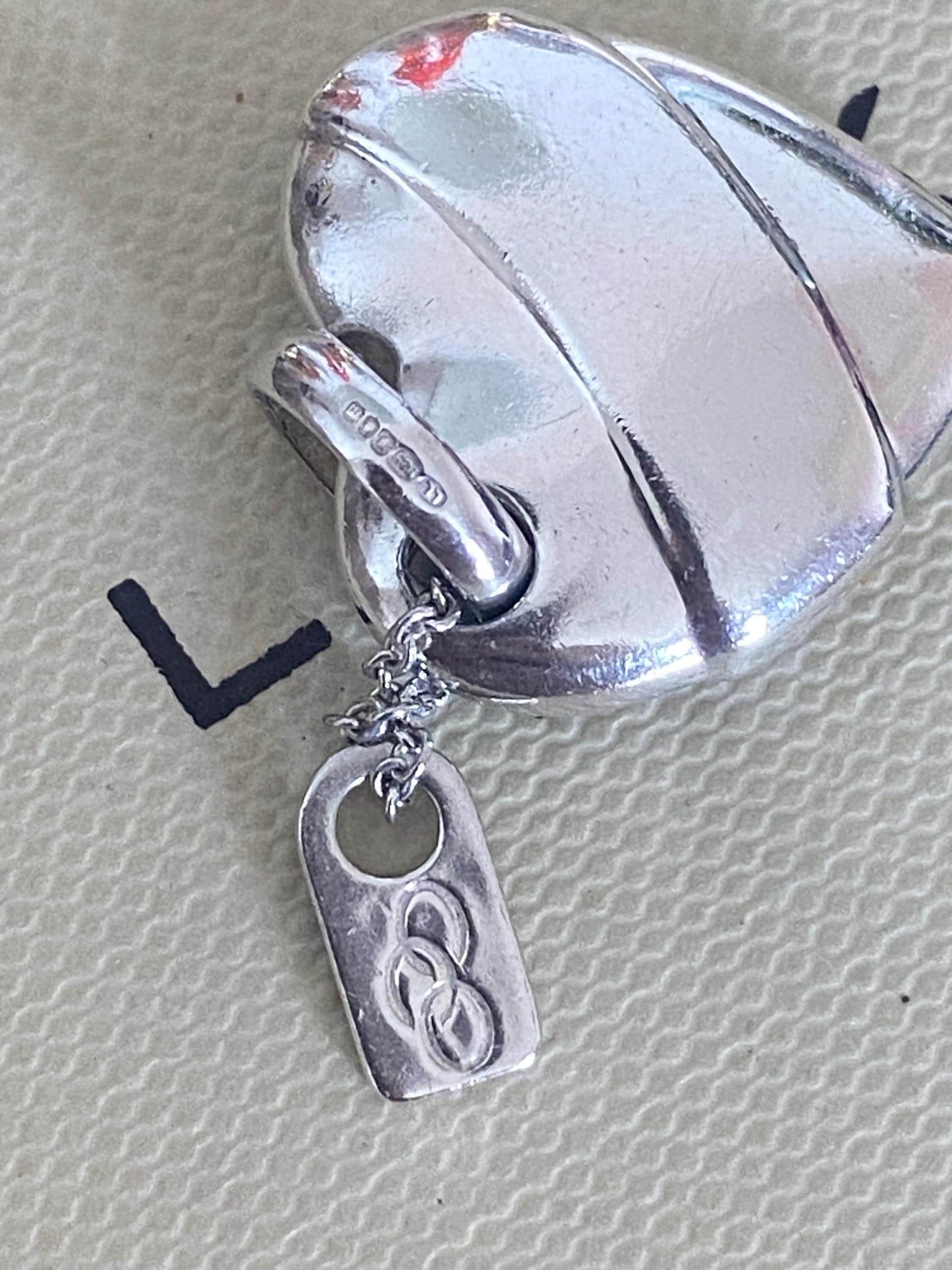 Genuine Links of London 'I'm Sold' Heart Charm, Sterling Silver with Red Enamel, Hallmarked
