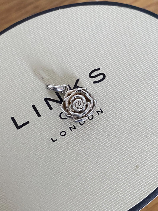 Gorgeous Links of London Rose Charm, Sterling Silver, Hallmarked, Fantastic Condition, Genuine