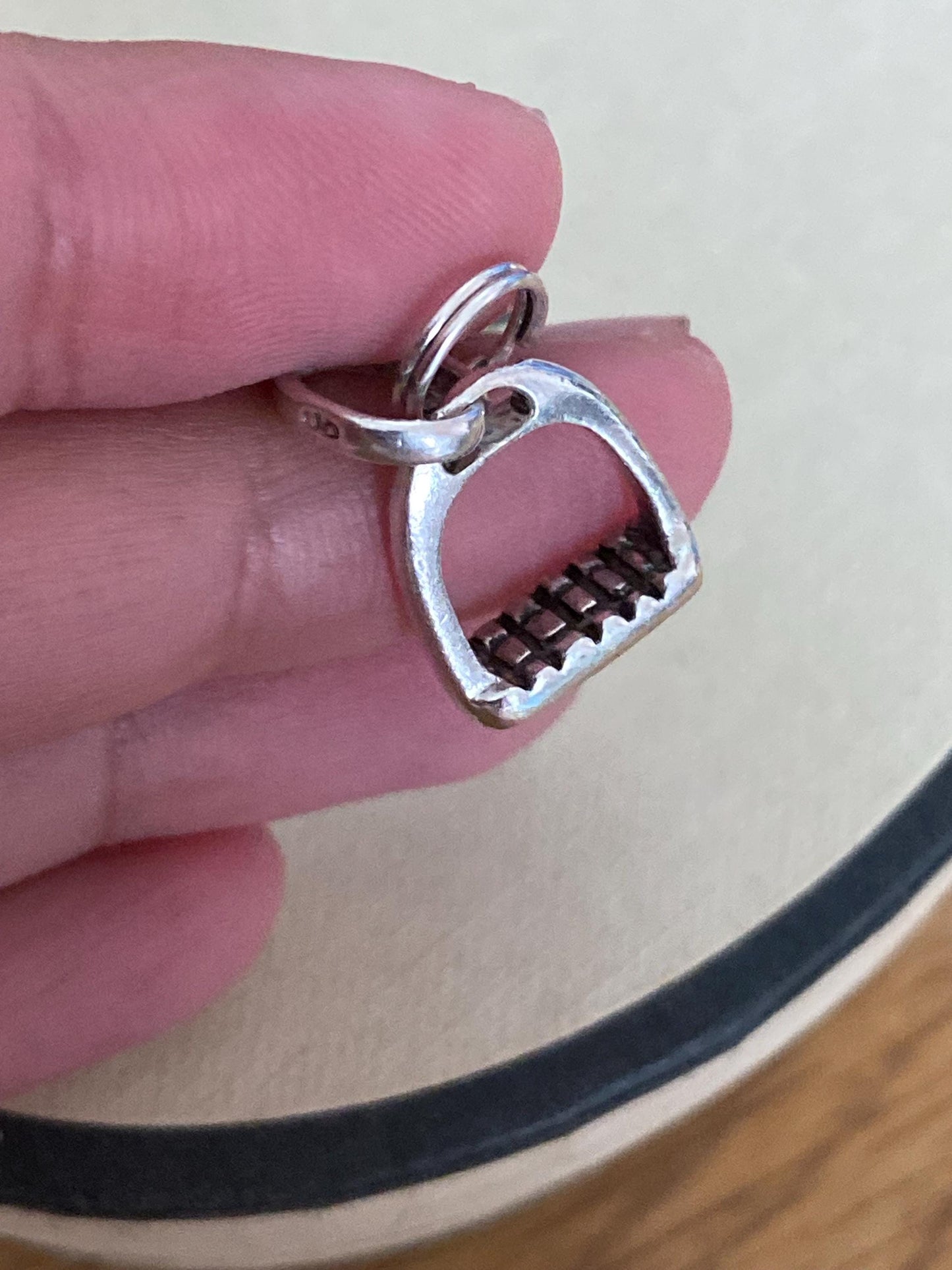 Beautiful genuine hallmarked Links of London sterling silver riding stirrup charm, vintage