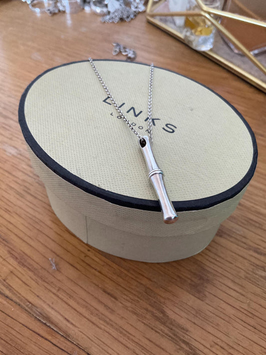 Rare genuine hallmarked links of London bamboo necklace sterling silver with box