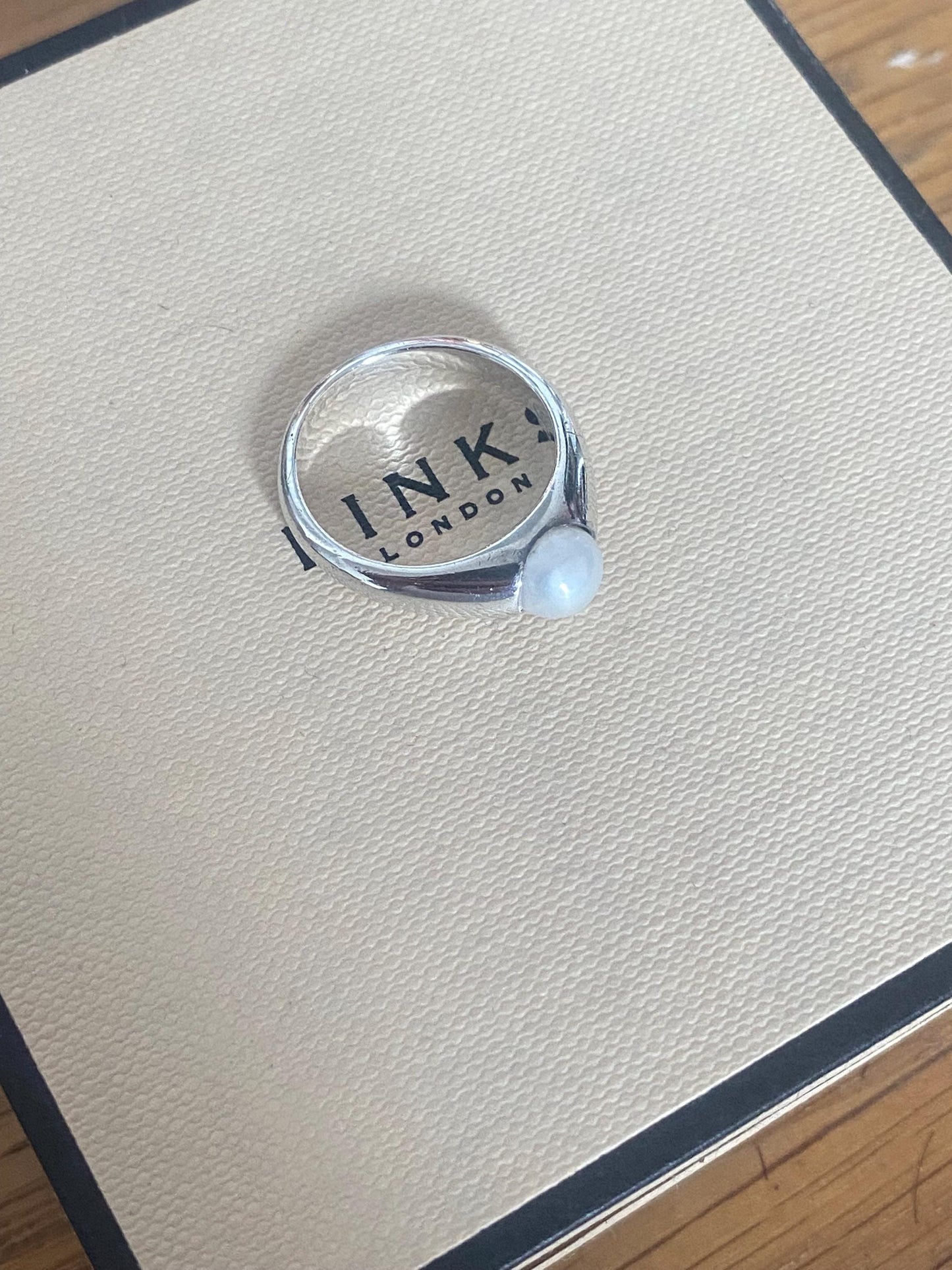 Genuine Links of London pearl Ring, Sterling Silver, Size N, Stamped, s925, Lovely Condition
