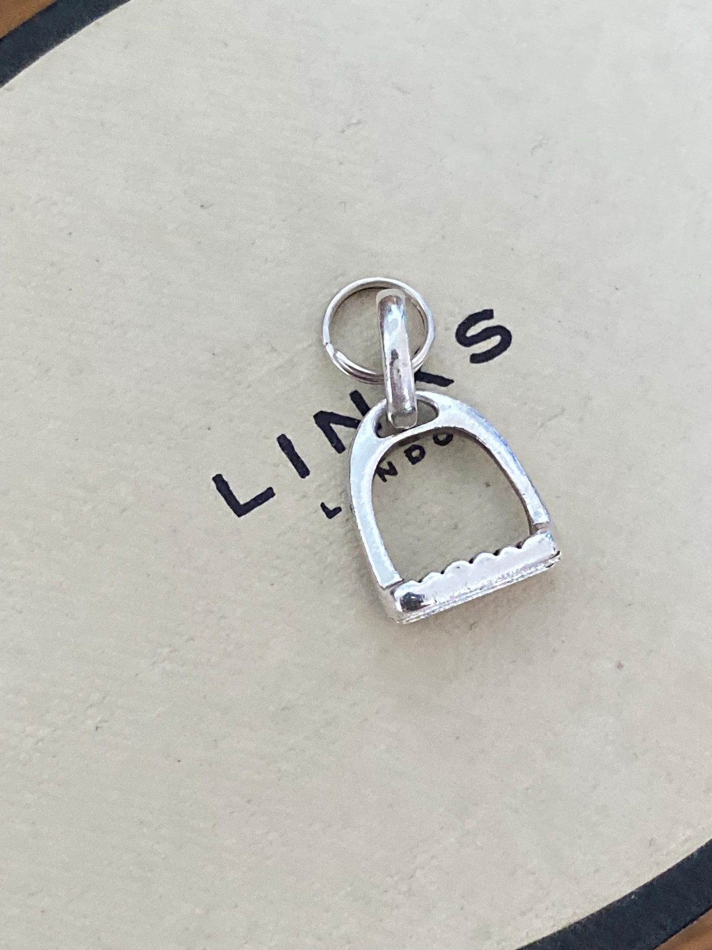 Beautiful genuine hallmarked Links of London sterling silver riding stirrup charm, vintage