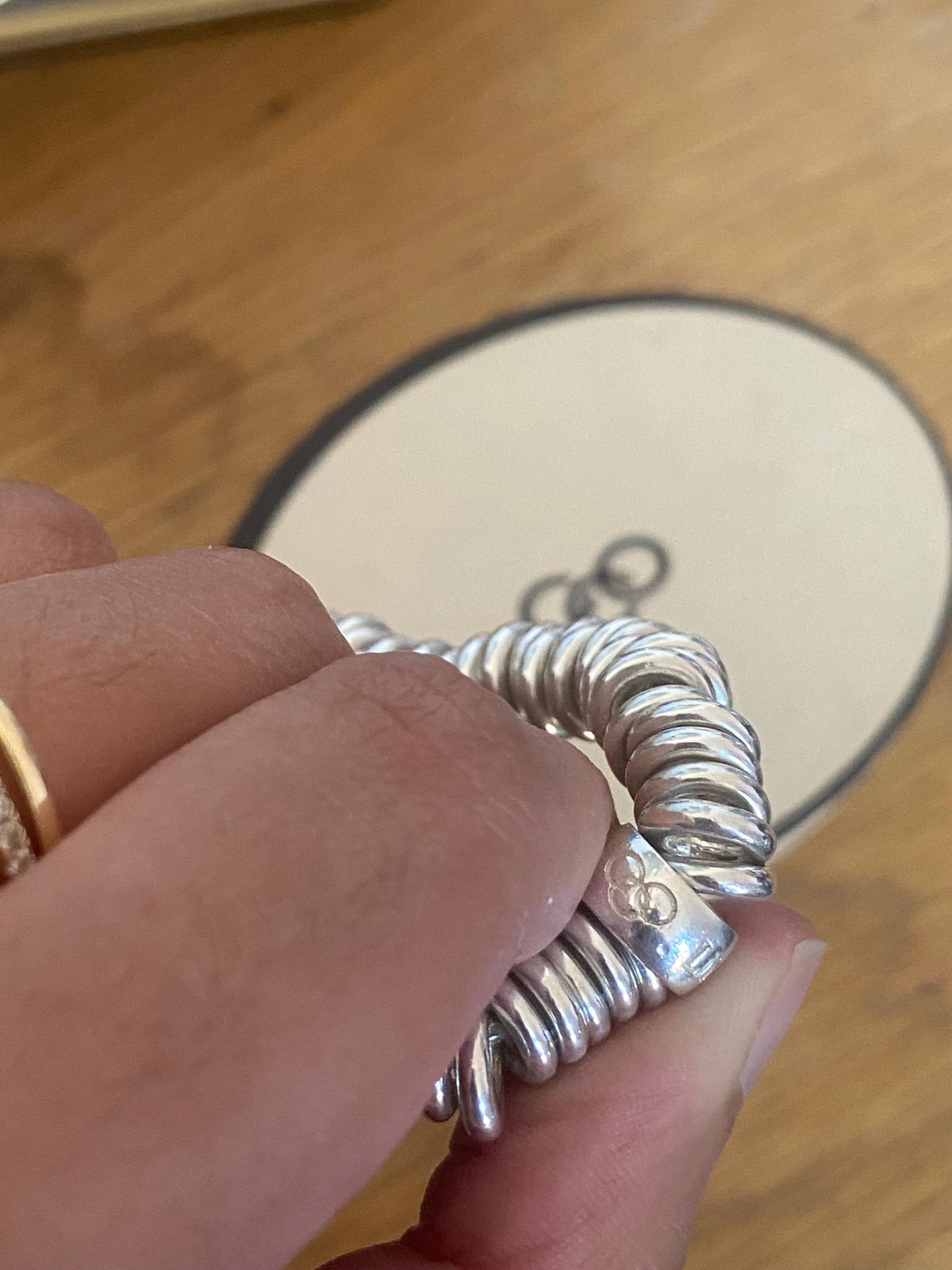 Lovely Links of London vintage rare sweetie bracelet with heart charm, sterling silver, size medium