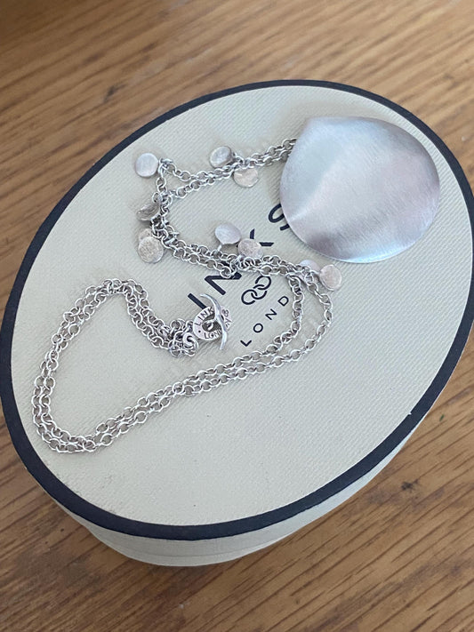 Beautiful rare LINKS OF LONDON moon Charm necklace, sterling silver