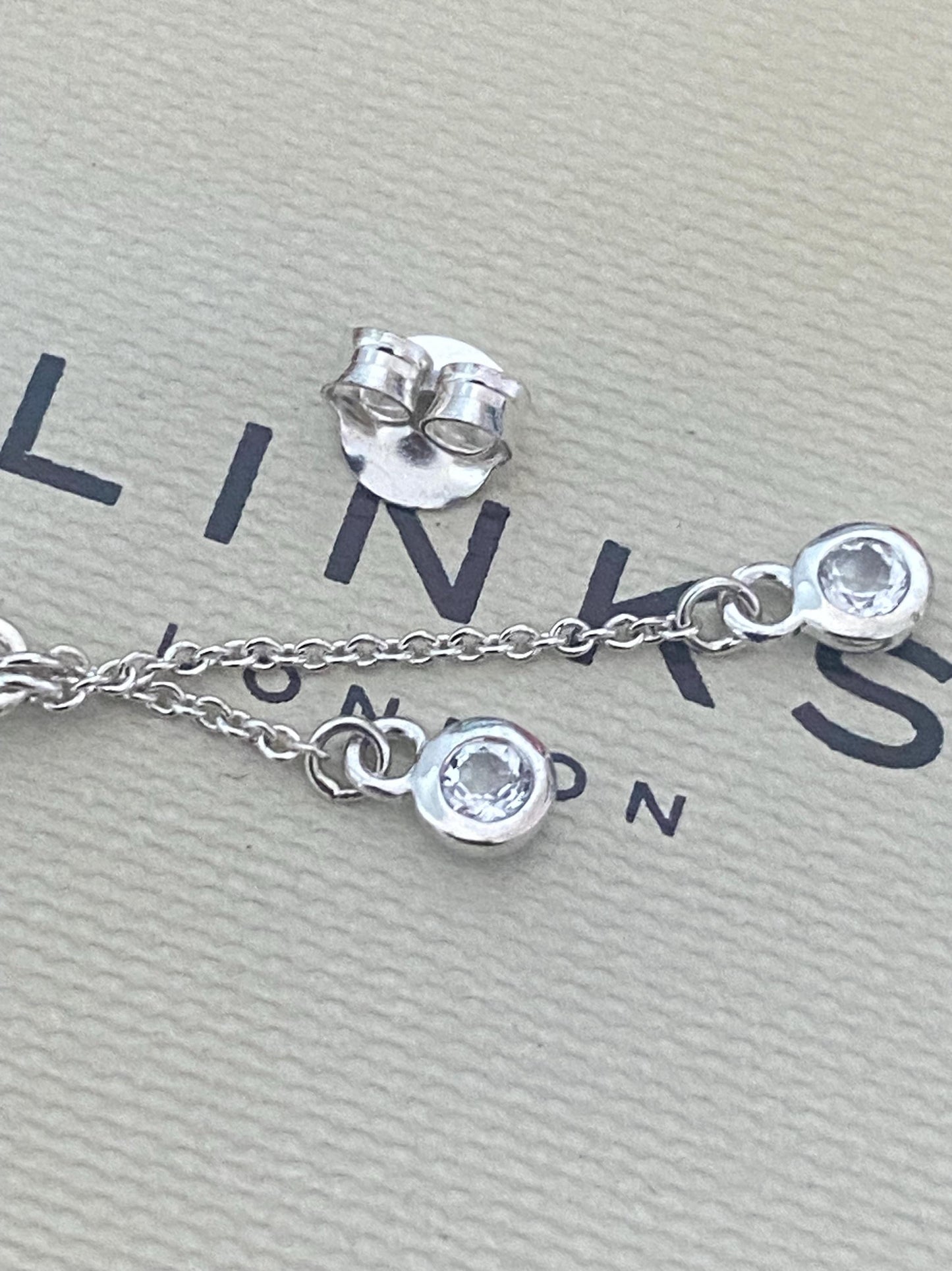 New Links Of London Genuine topaz drop Earrings, sterling silver