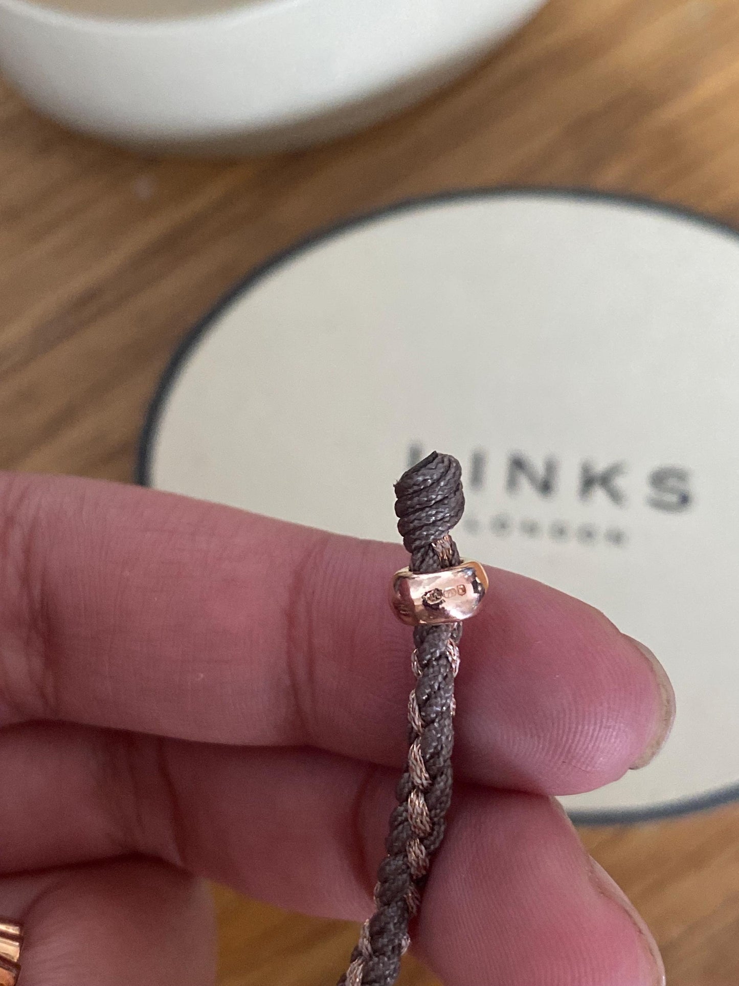 Rare Links of London Friendship Bracelet in Rose gold, Taupe and copper, Sterling Silver, Assay Hallmarked