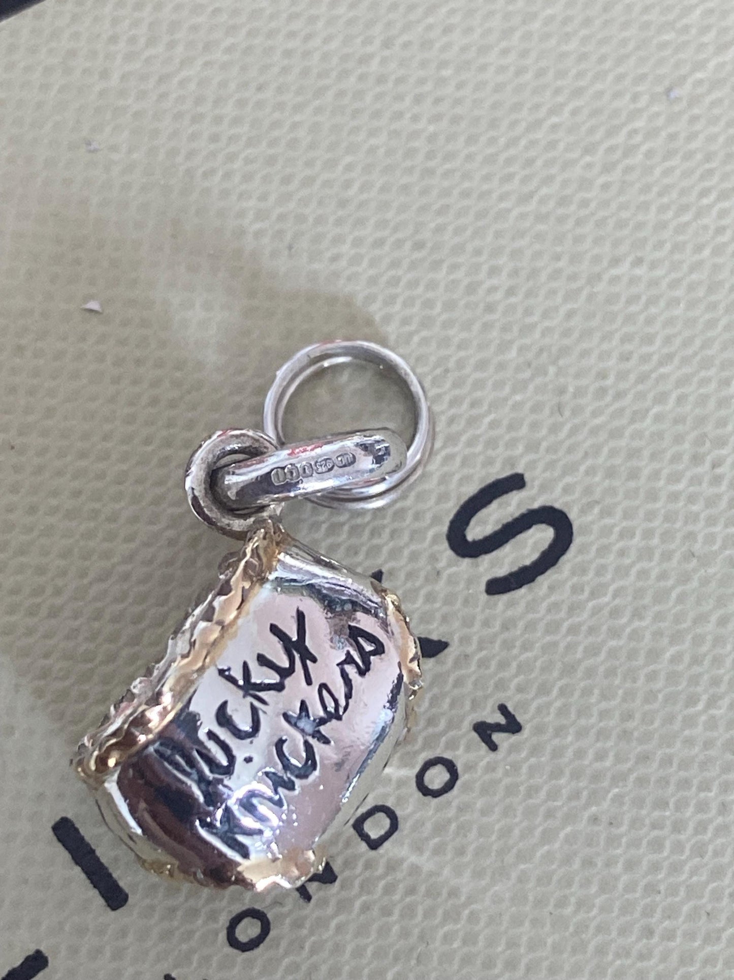 Links of London 'Lucky Knickers' Charm, Sterling Silver, 18k Gold Vermeil Detail, genuine