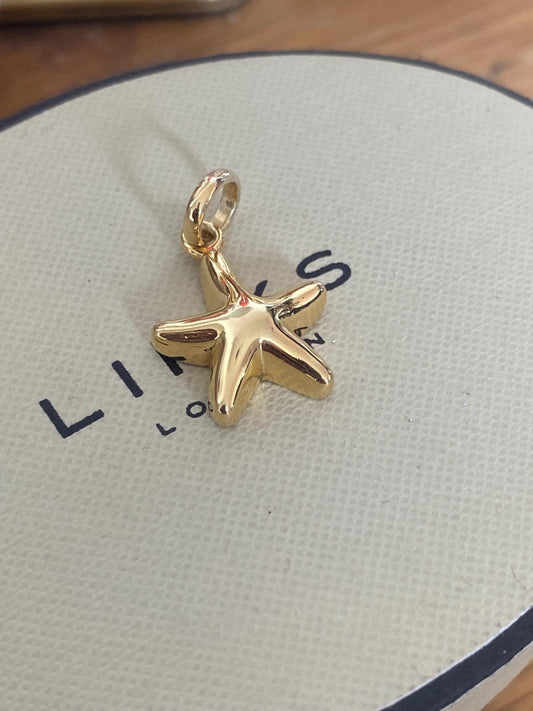 Very Rare Links of London starfish heart charm sterling silver and 18ct gold vermeil, new conditon, genuine