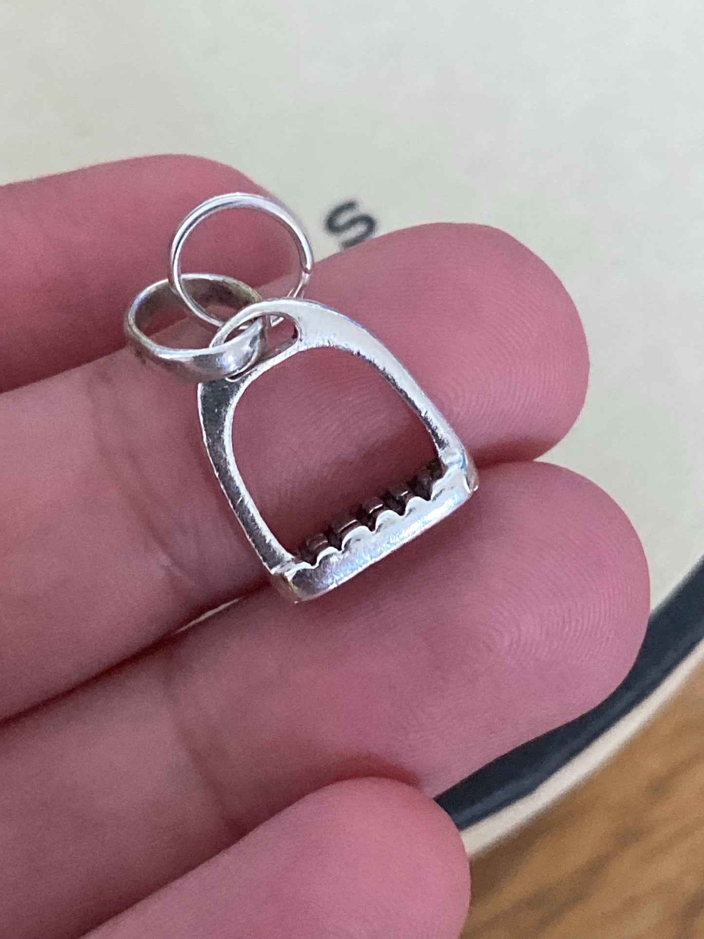 Beautiful genuine hallmarked Links of London sterling silver riding stirrup charm, vintage