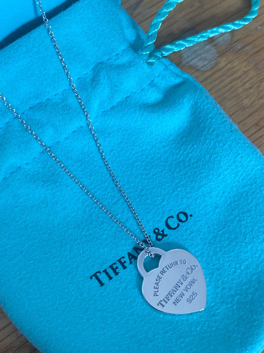 Tiffany and co small heart silver necklace