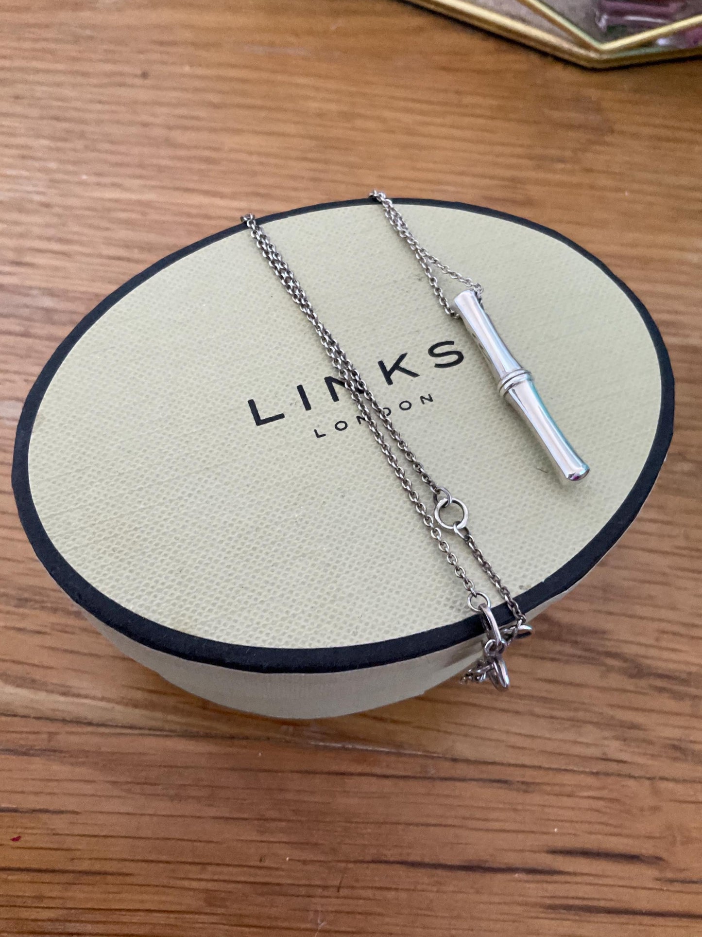 Rare genuine hallmarked links of London bamboo necklace sterling silver with box