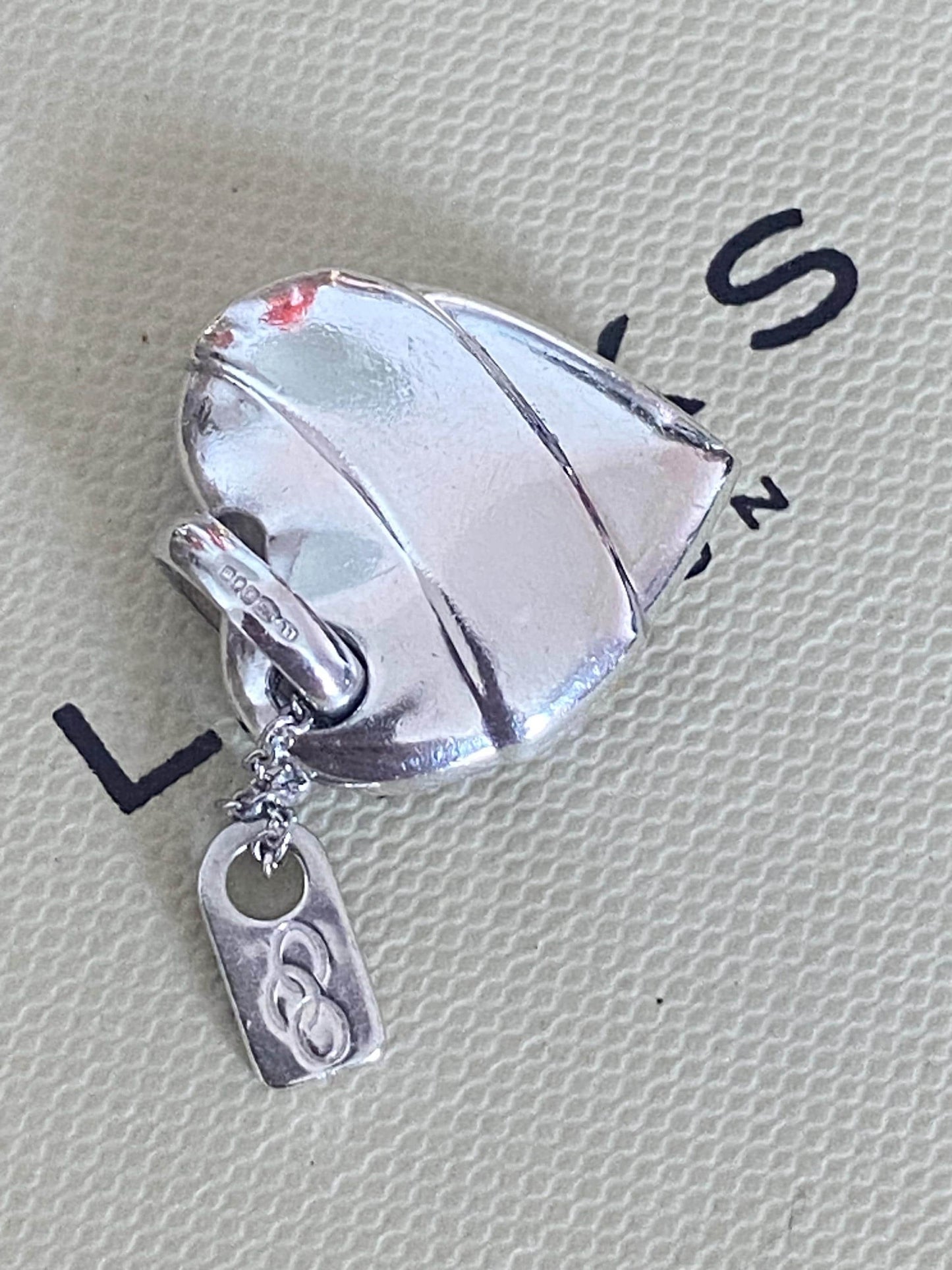Genuine Links of London 'I'm Sold' Heart Charm, Sterling Silver with Red Enamel, Hallmarked