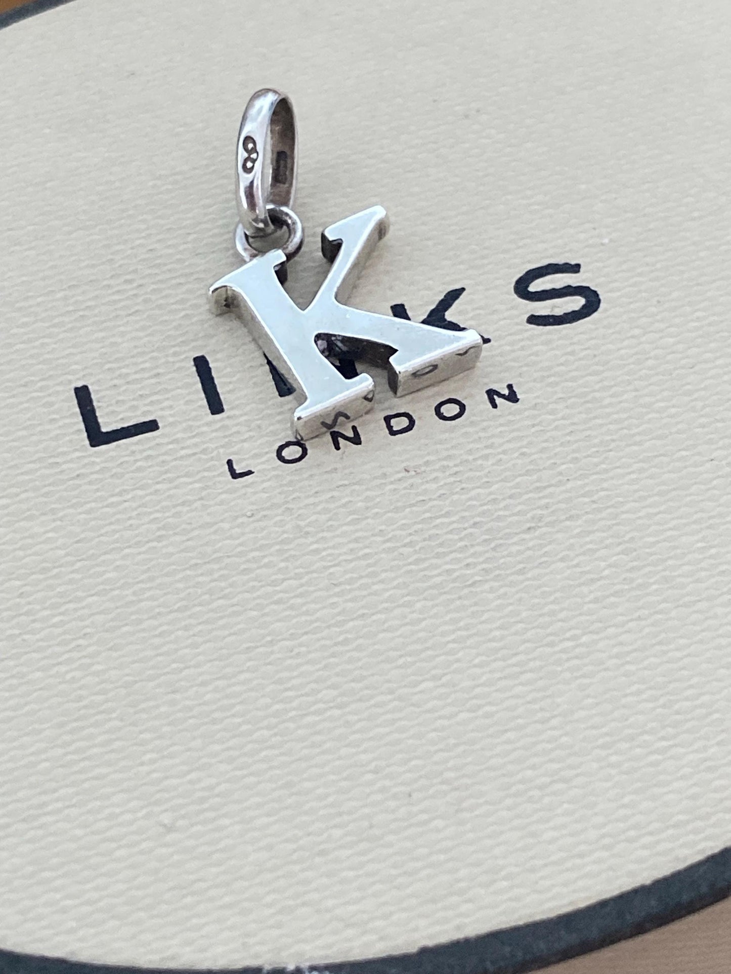 Genuine Links of London sterling silver letter ‘K’ charm