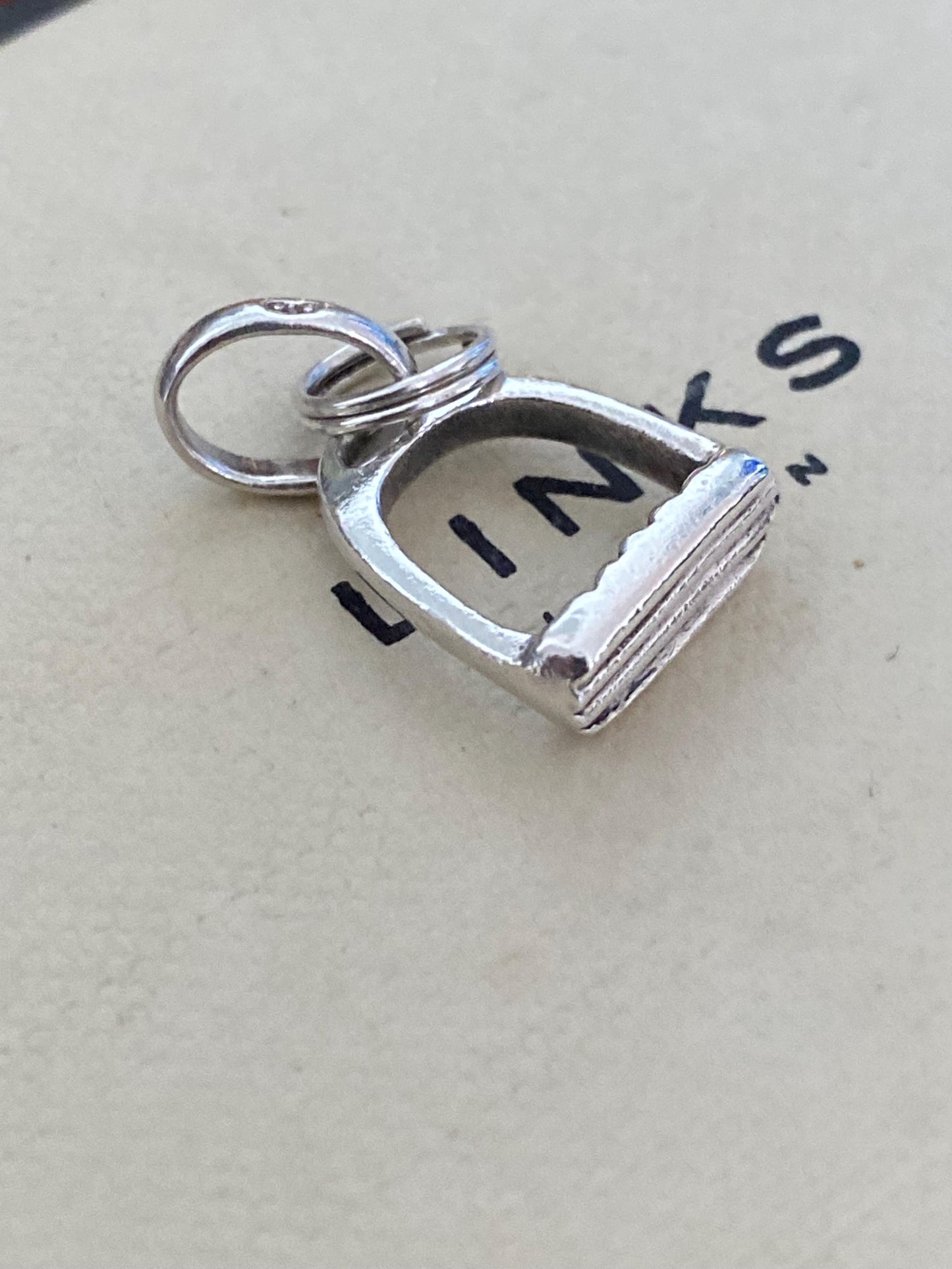 Beautiful genuine hallmarked Links of London sterling silver riding stirrup charm, vintage