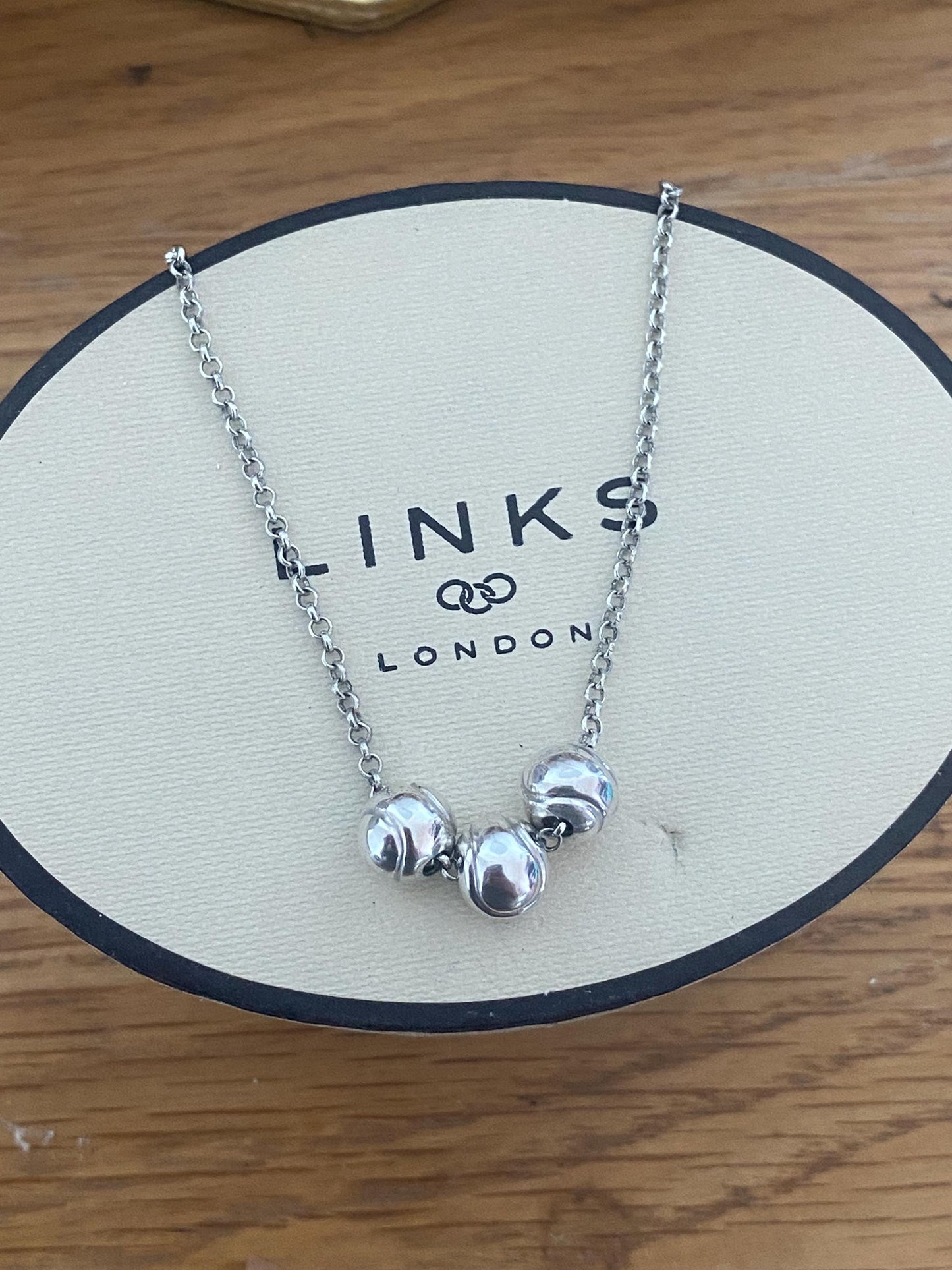 Genuine Links of London tennis ball Wimbledon Necklace, sterling silver
