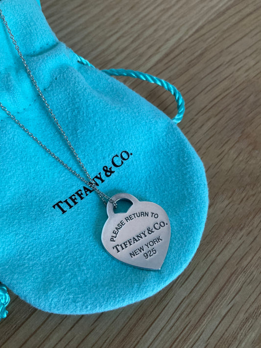 Tiffany & Co medium heart sterling silver genuine necklace
