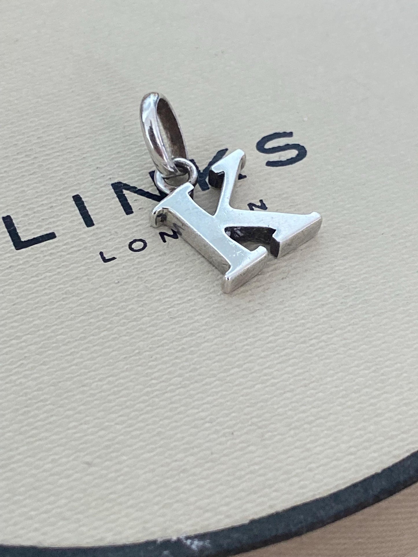 Genuine Links of London sterling silver letter ‘K’ charm