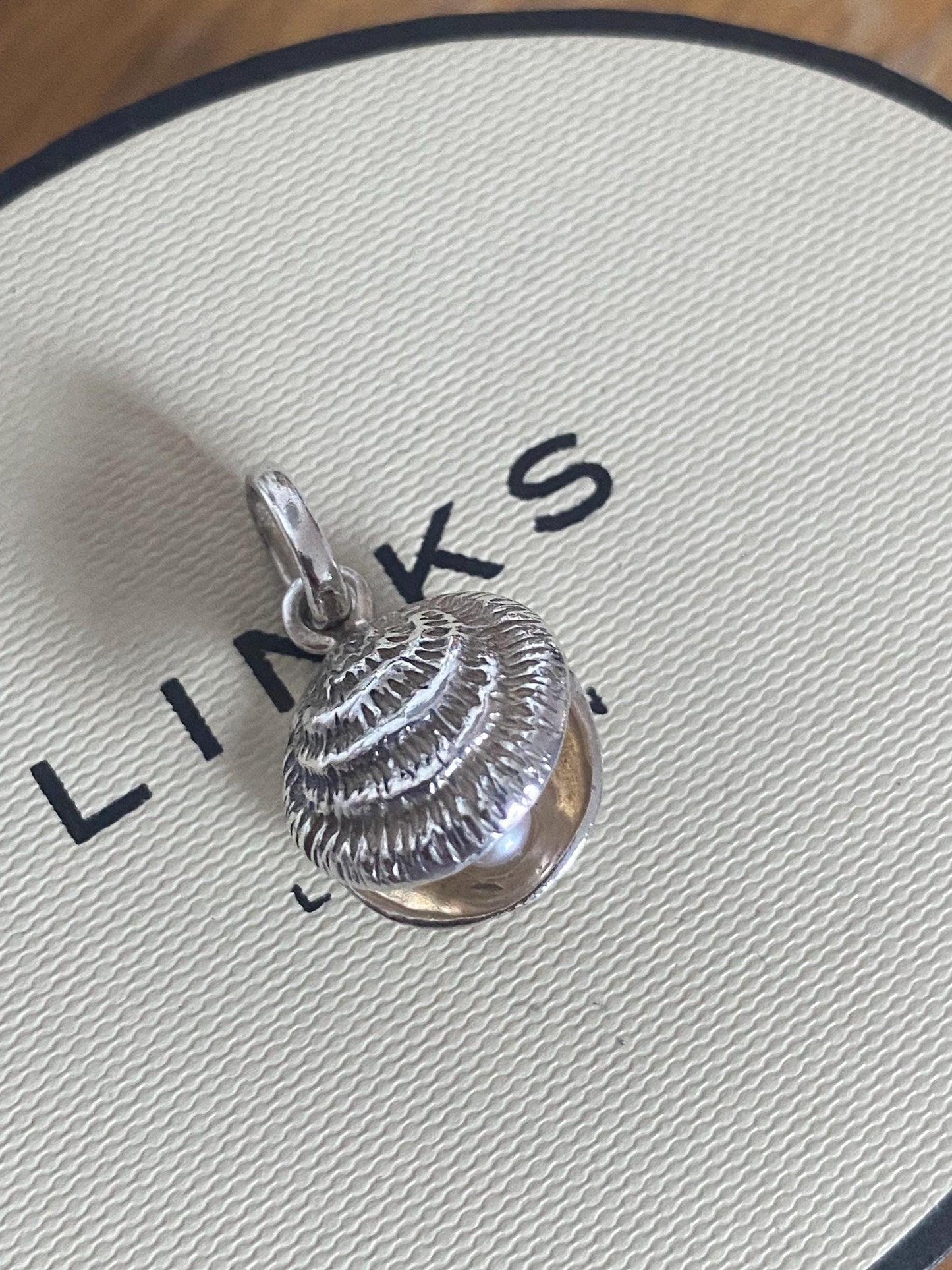 Links of London Lucky Catch Oyster Shell Charm with a Freshwater Pearl, Sterling Silver, assay Hallmarked