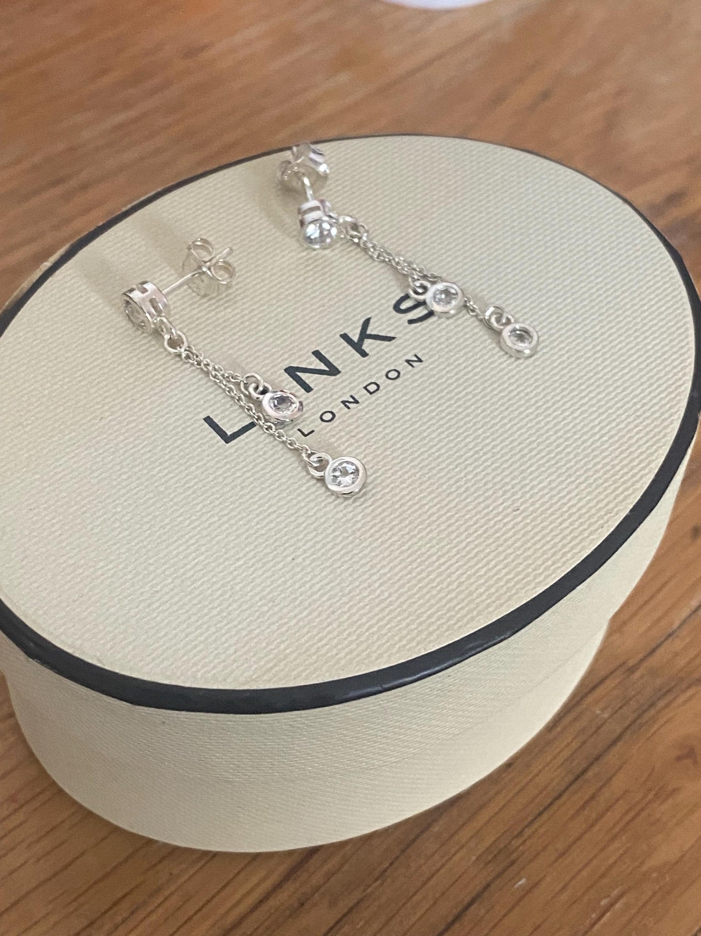 New Links Of London Genuine topaz drop Earrings, sterling silver