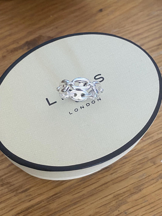 Genuine Links of London Sirens anchor Ring, Sterling Silver, Size N, with box