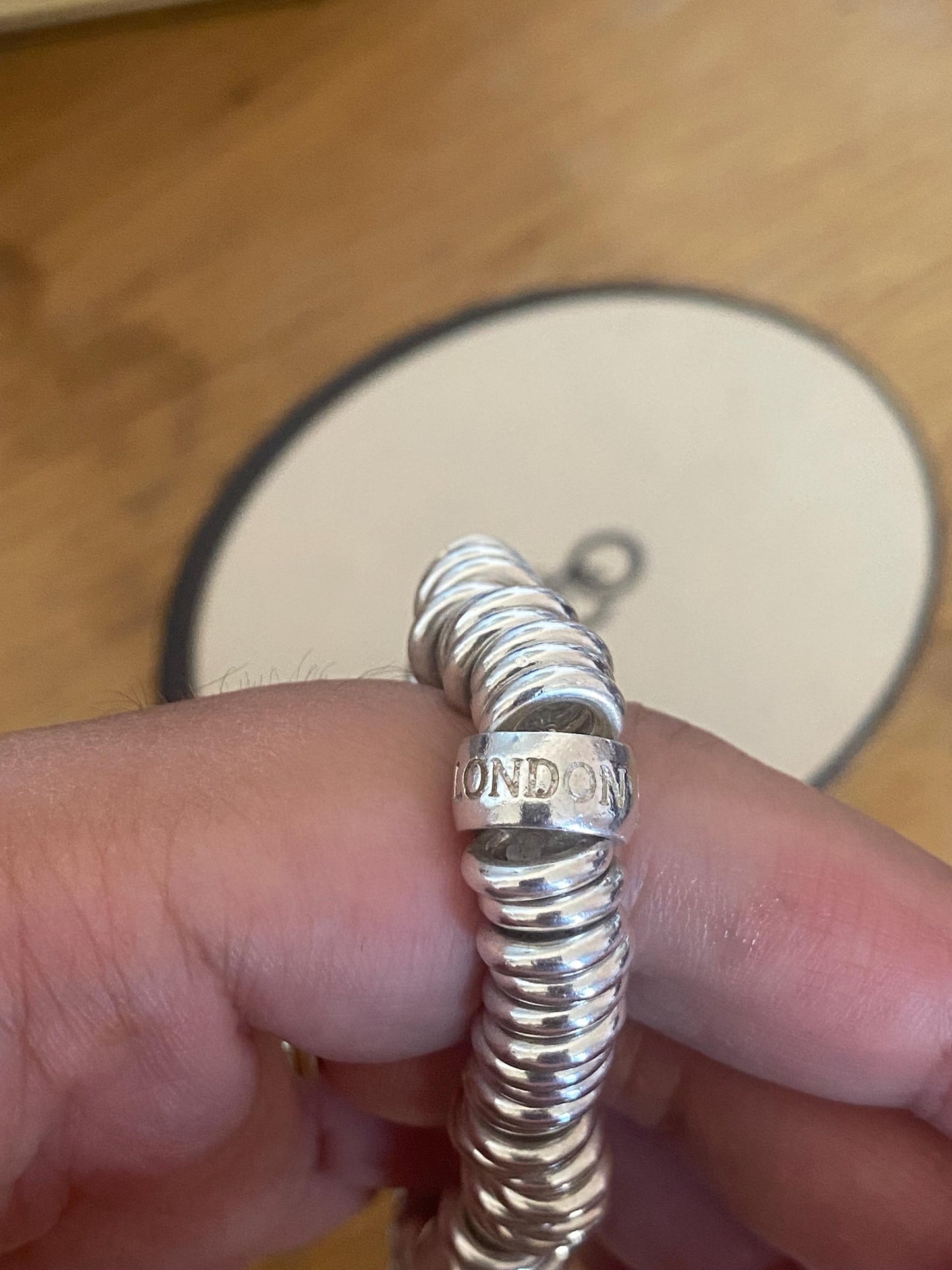 Lovely Links of London vintage rare sweetie bracelet with heart charm, sterling silver, size medium
